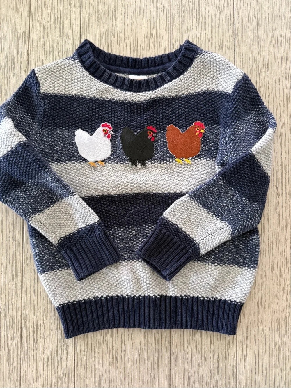 Gymboree Navy and Light Gray Striped Knit Sweater